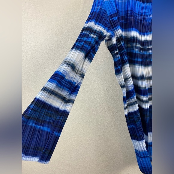 Chico’s Collection Open Front Blue Tie Dye Career Office Long Sleeve Cardigan XL - Picture 7 of 12